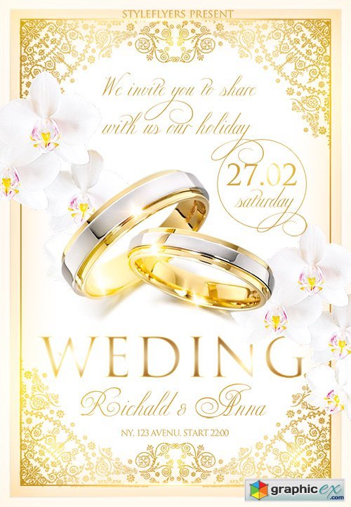Wedding Flyer PSD Template
