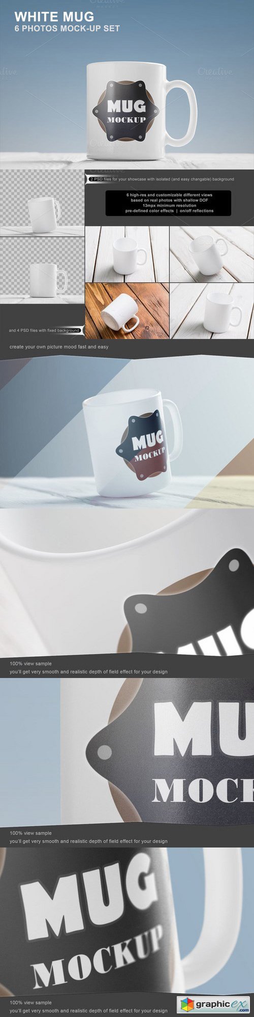 White Mug Mockup Set - 6 photos