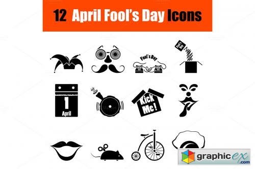 Set of April Fools day icons