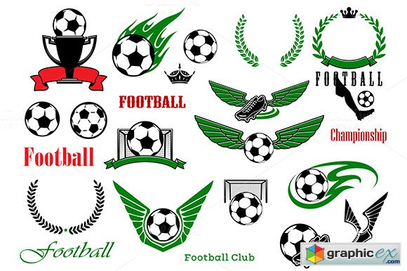 Football or soccer sport game icons