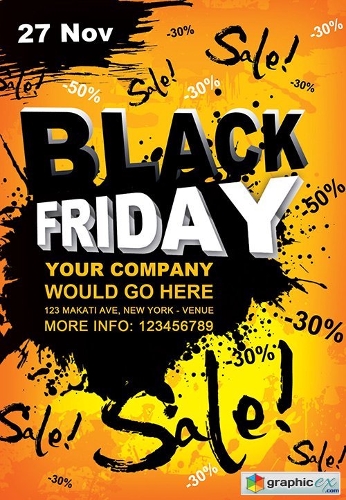 Black Friday Flyer PSD Template + Facebook Cover