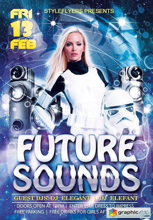 Future Sounds PSD Flyer Template + Facebook Cover