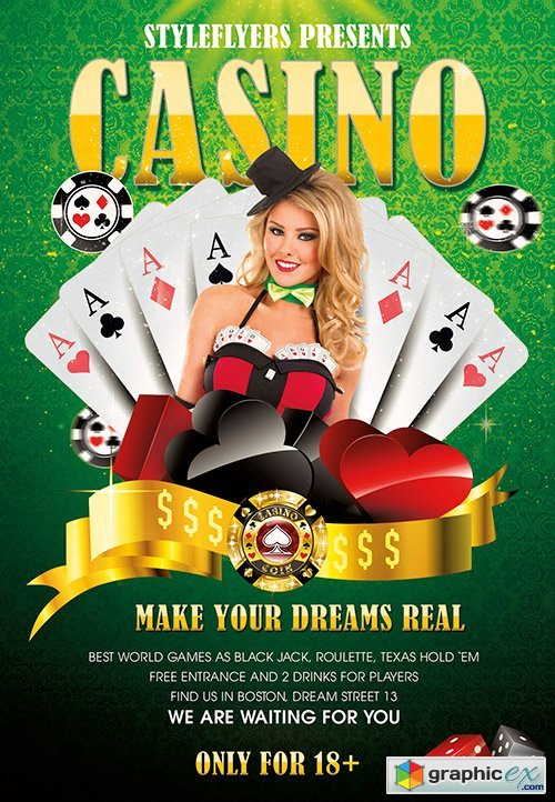 Casino PSD Flyer Template + Facebook Cover