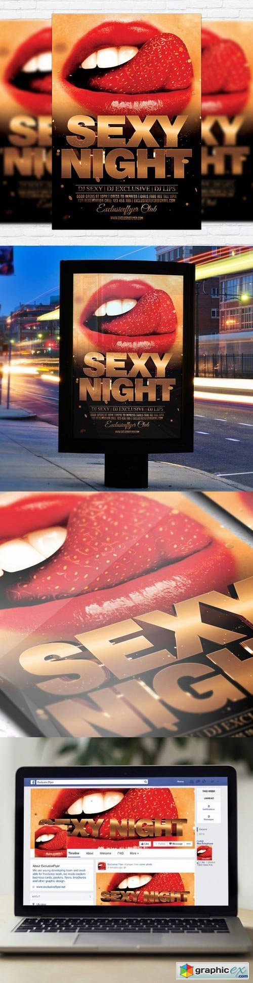 Sexy Night Party PSD Flyer Template + Facebook Cover