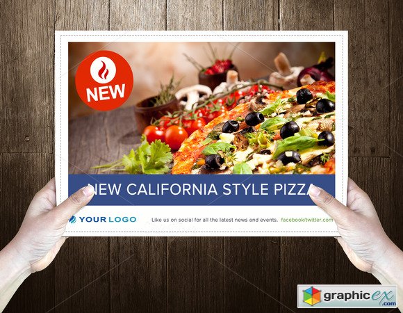 Pizza Post Card Template