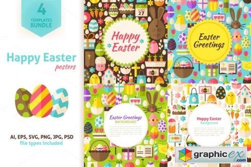Happy Easter Vector Posters