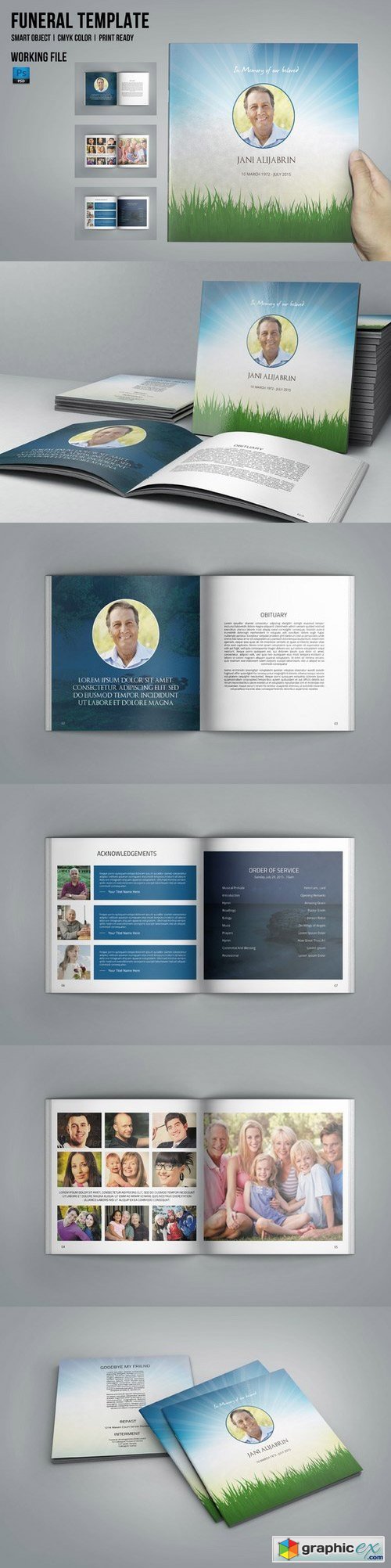 Funeral Program Template-8 Page-V435