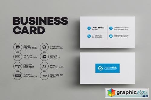 Simple Clean Business Card 595733