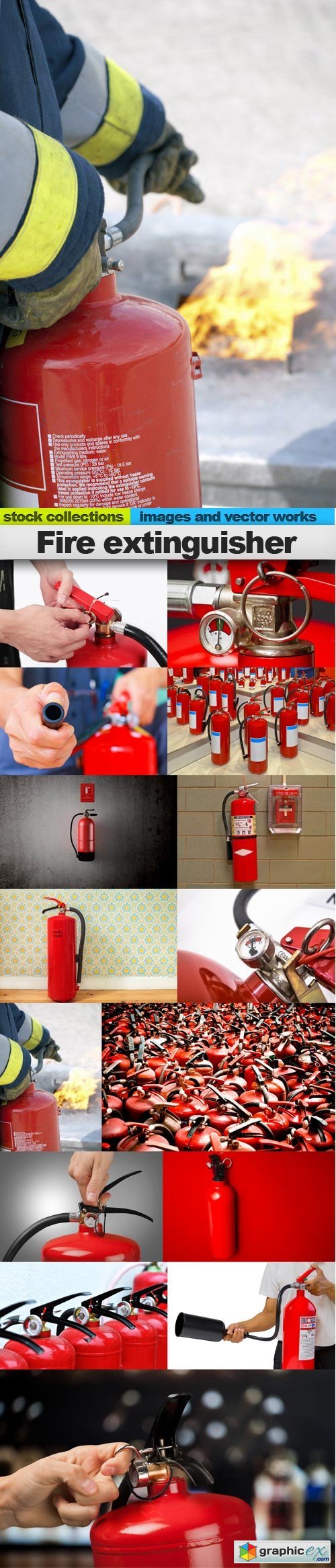 Fire extinguisher, 15 x UHQ JPEG