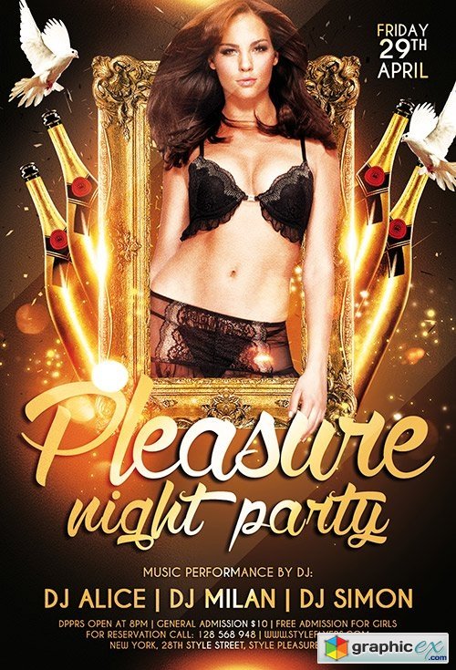 Pleasure Night Party PSD Flyer Template + Facebook Cover