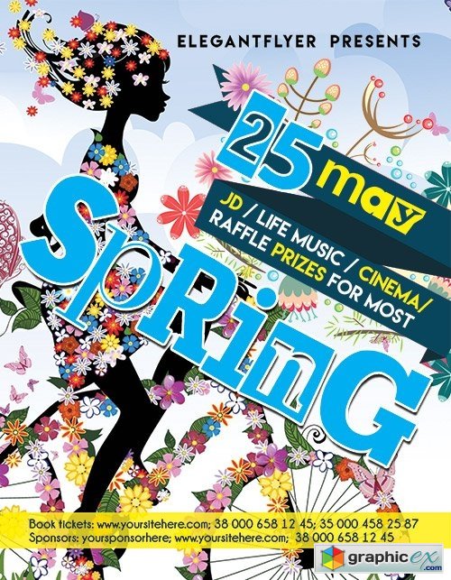 Spring Time Flyer PSD Template + Facebook Cover