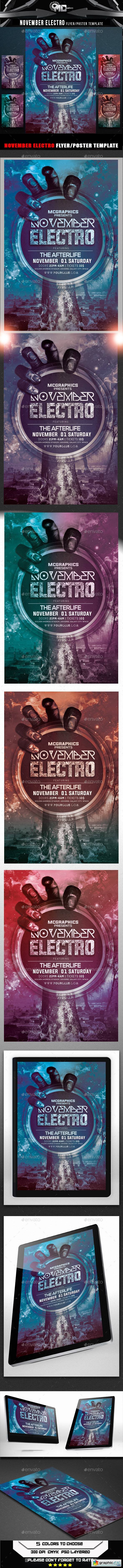 November Electro Flyer Template