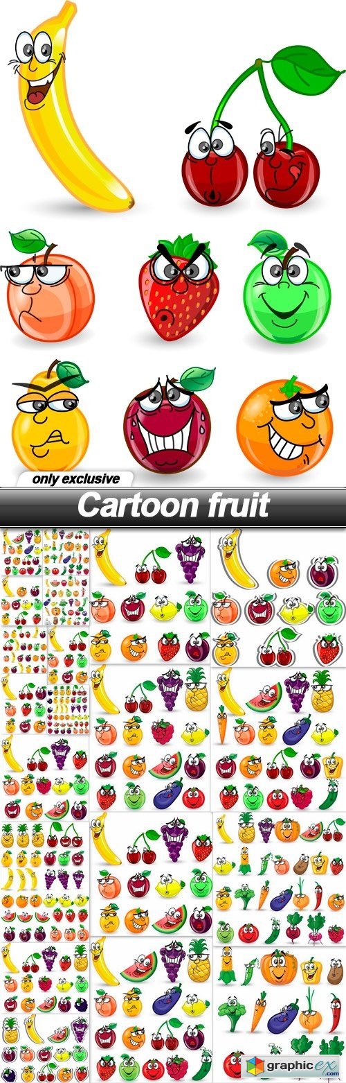 Cartoon fruit - 20 EPS