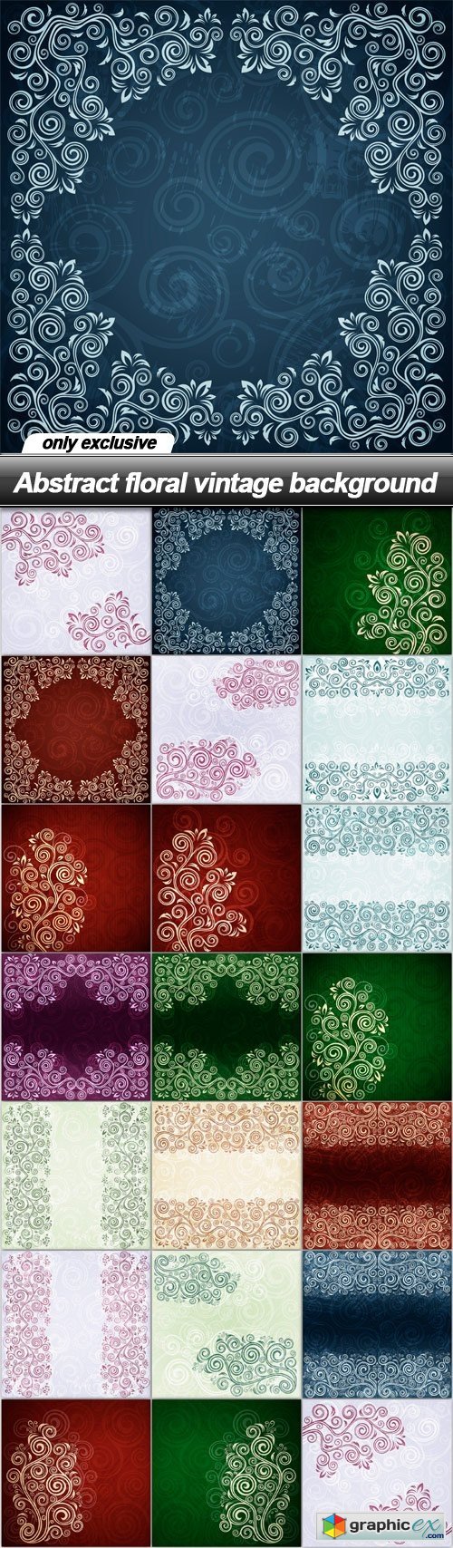 Abstract floral vintage background - 20 EPS