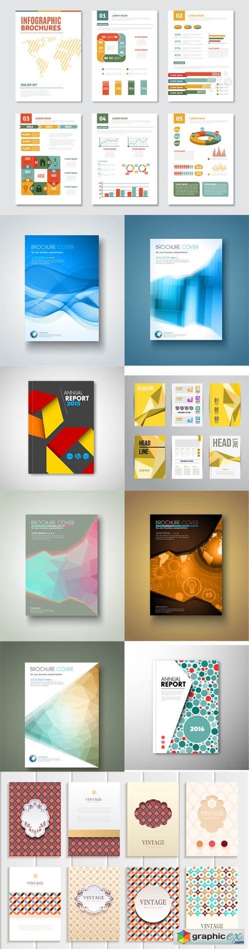 Vector Set - 10 Modern abstract brochures