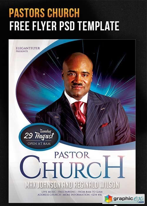 Pastors Church Flyer PSD Template + Facebook Cover