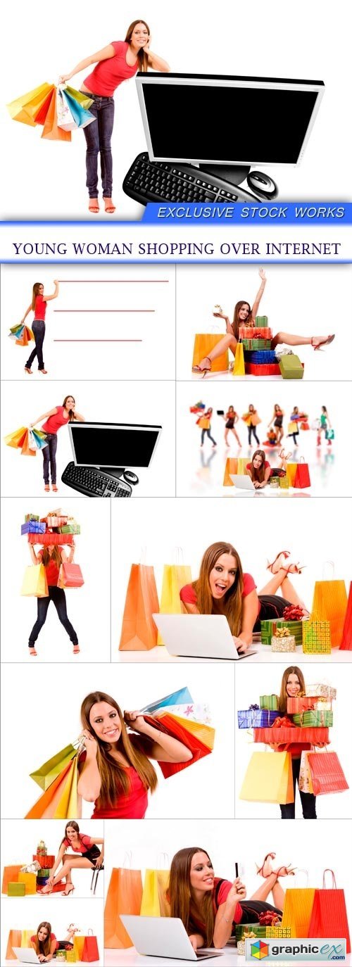 Young woman shopping over internet 11x JPEG