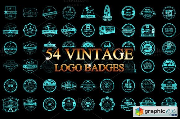 54 Vintage Logo Badges