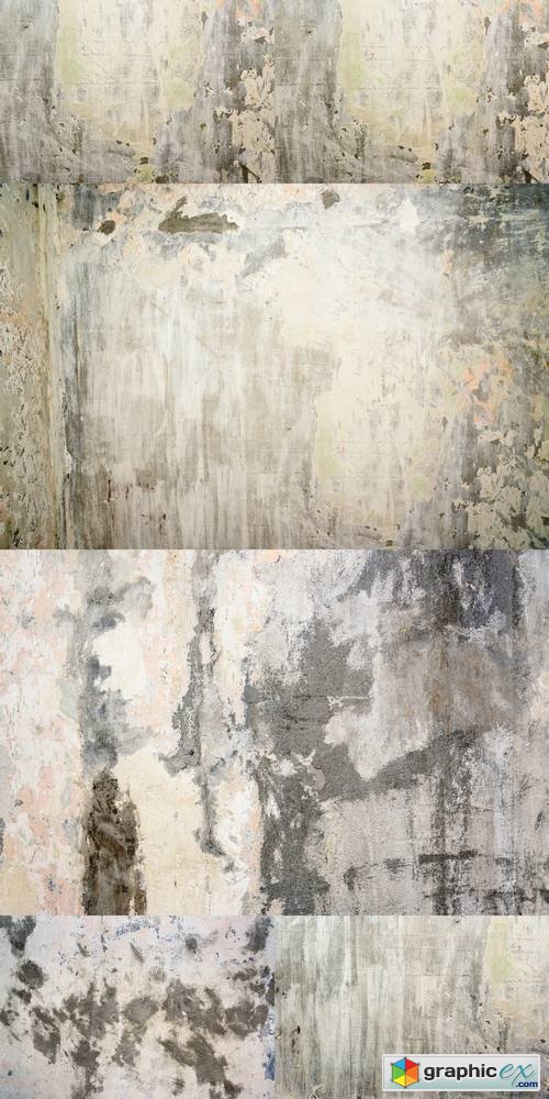 Old Concrete Wall with Remnants of Plaster and Paint - Background Texture