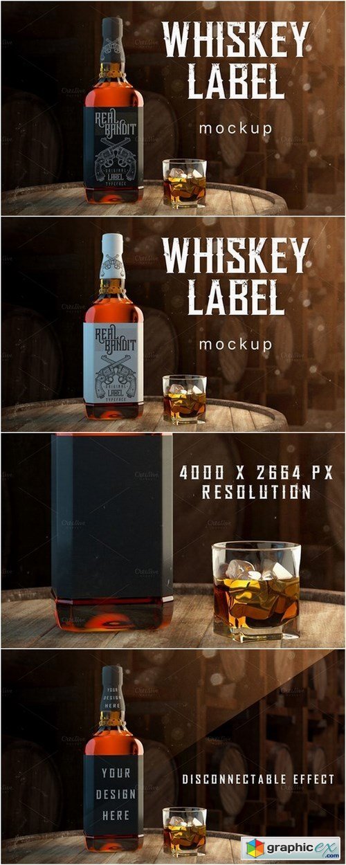 Whiskey Bottle Label Mockup