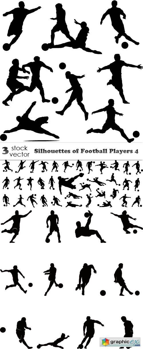Silhouettes of Football Players 4