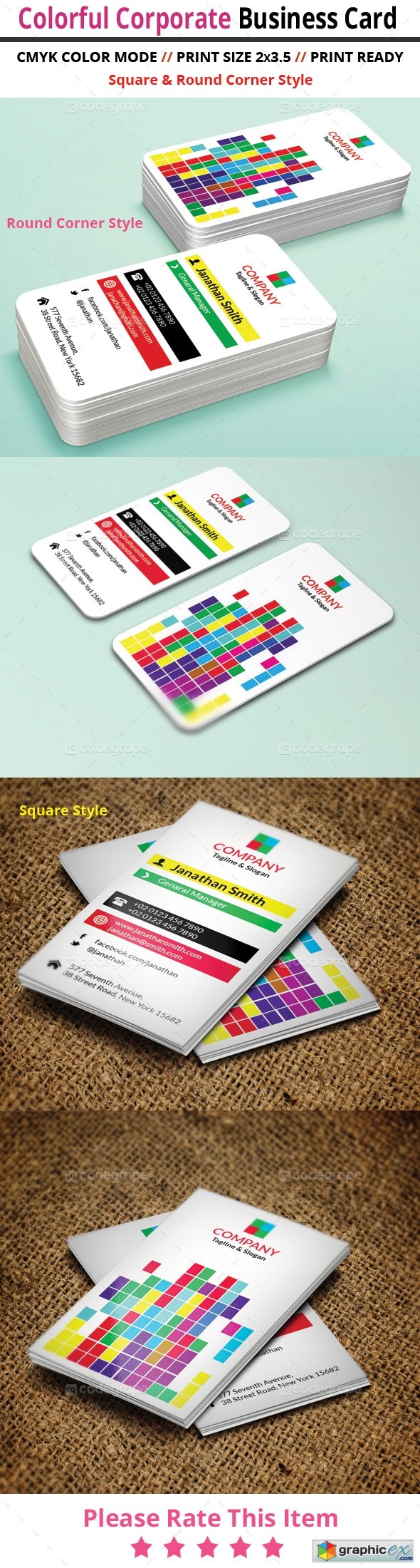 Colorful Corporate Business Card