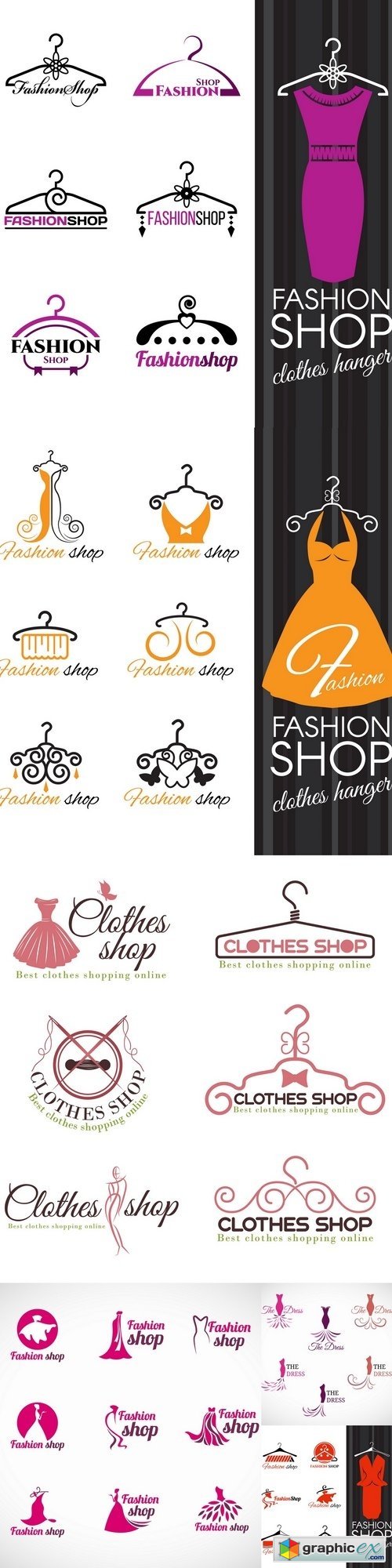 Clothes shop fashion vector set design