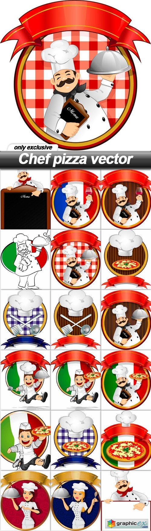 Chef pizza vector - 18 EPS