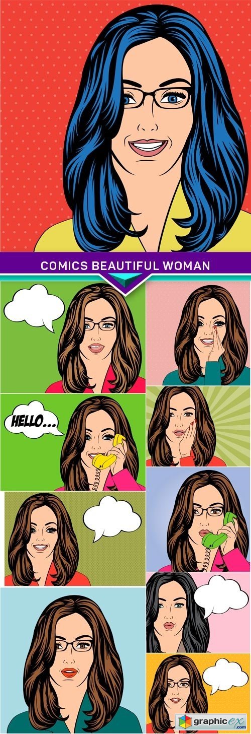 Comics beautiful woman part4 10x EPS