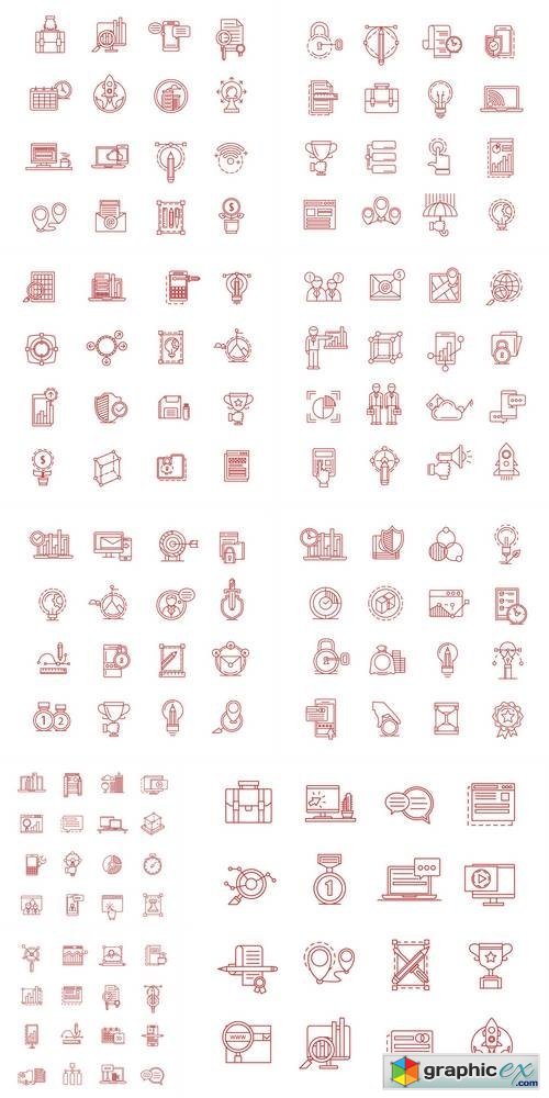 Thin Line Vector Business Icons