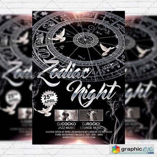 Zodiac Night  Premium Flyer Template + Facebook Cover