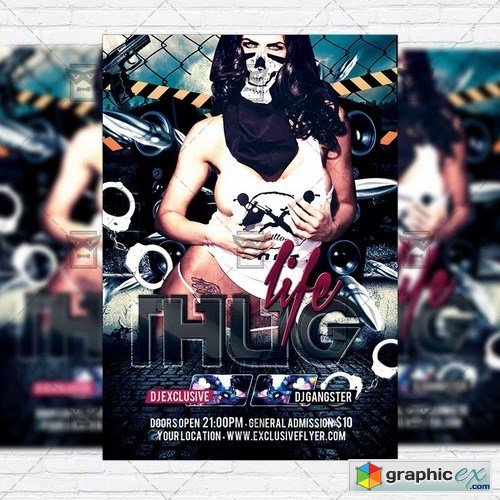 Thug Life  Premium Flyer Template + Facebook Cover