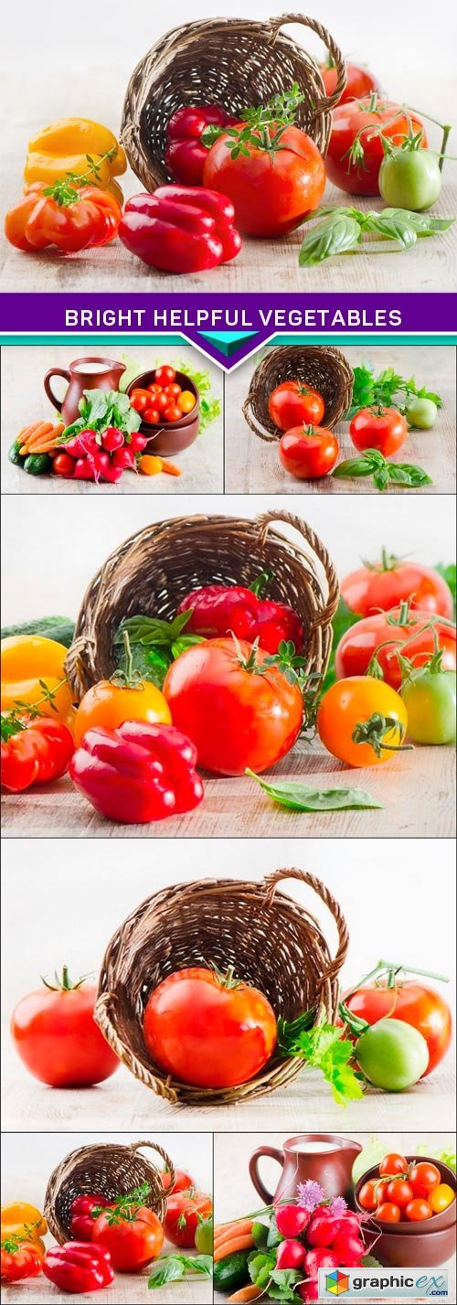 Bright helpful vegetables 6x JPEG