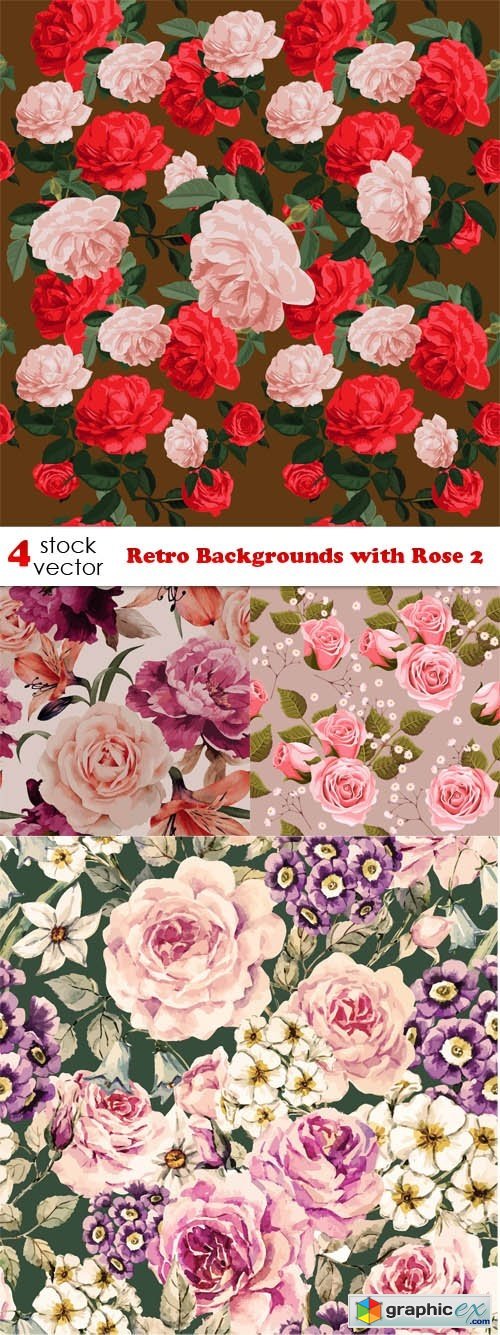 Retro Backgrounds with Rose 2