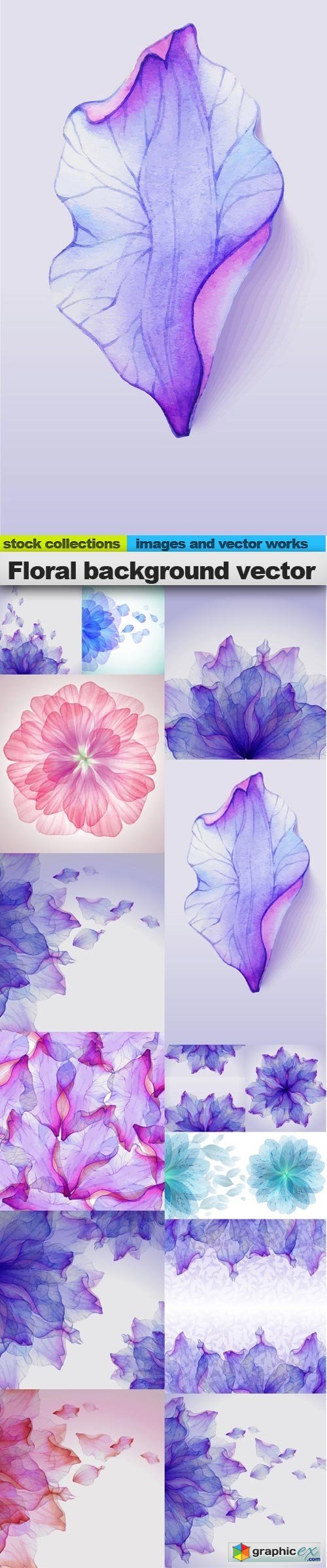 Floral background vector, 15 x EPS