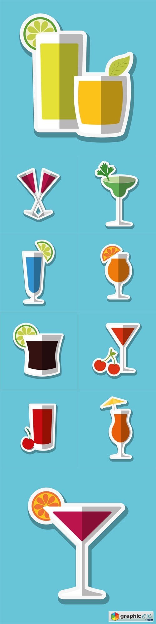 Cocktail Icon Design Illustrations