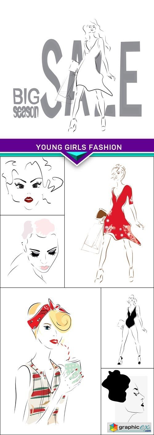 Young girls fashion2 7x EPS