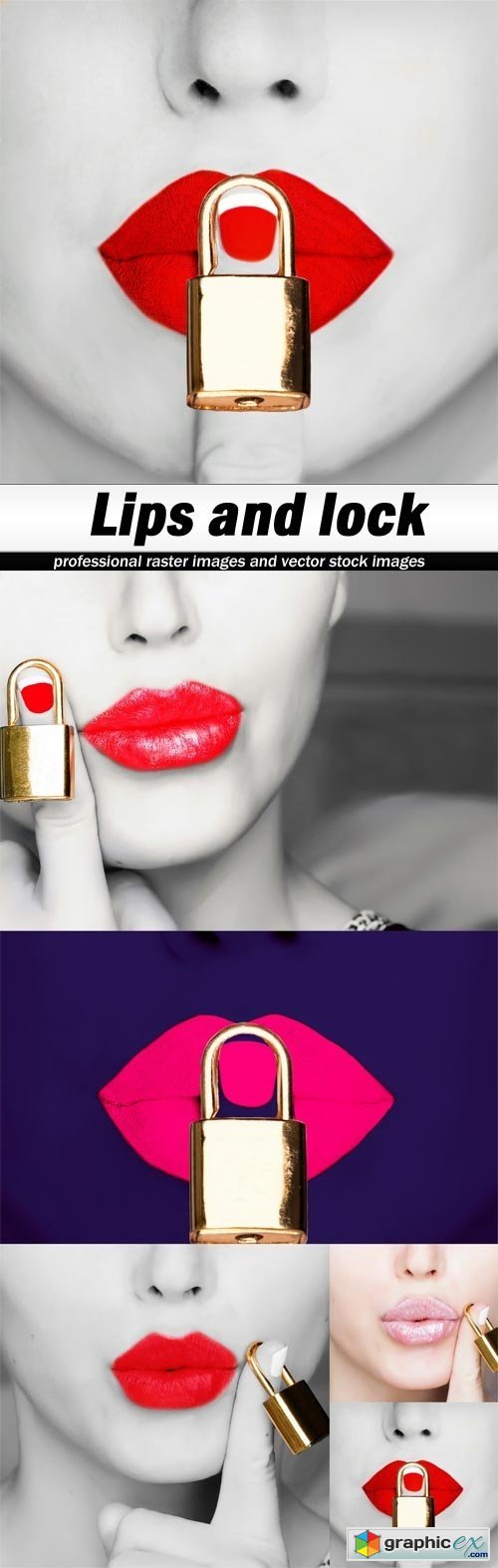 Lips and lock-5xJPEGs