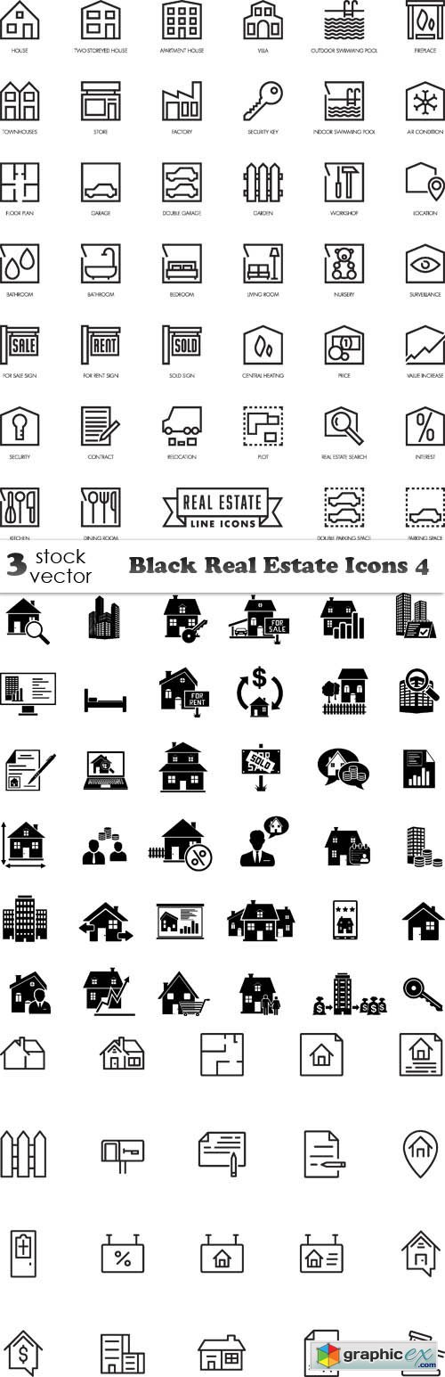 Black Real Estate Icons 4