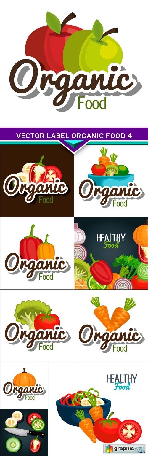 Vector label organic food 4 10x EPS