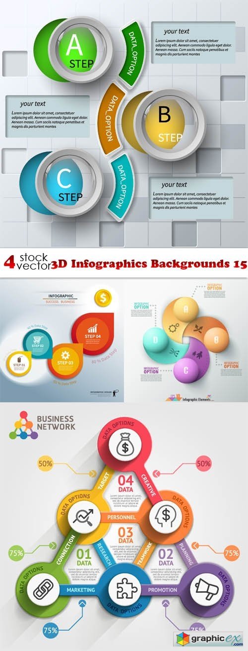 3D Infographics Backgrounds 15