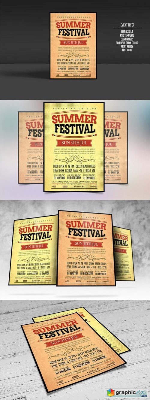 Vintage Summer Festival Flyer