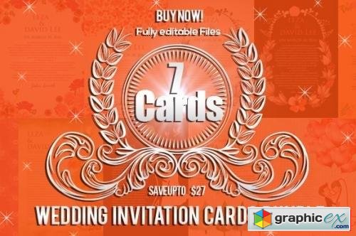 7 Wedding Invitation Cards Bundle 624204