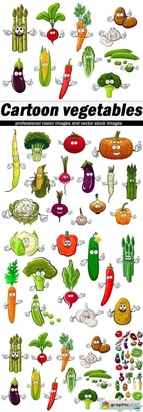 Cartoon vegetables-5xEPS