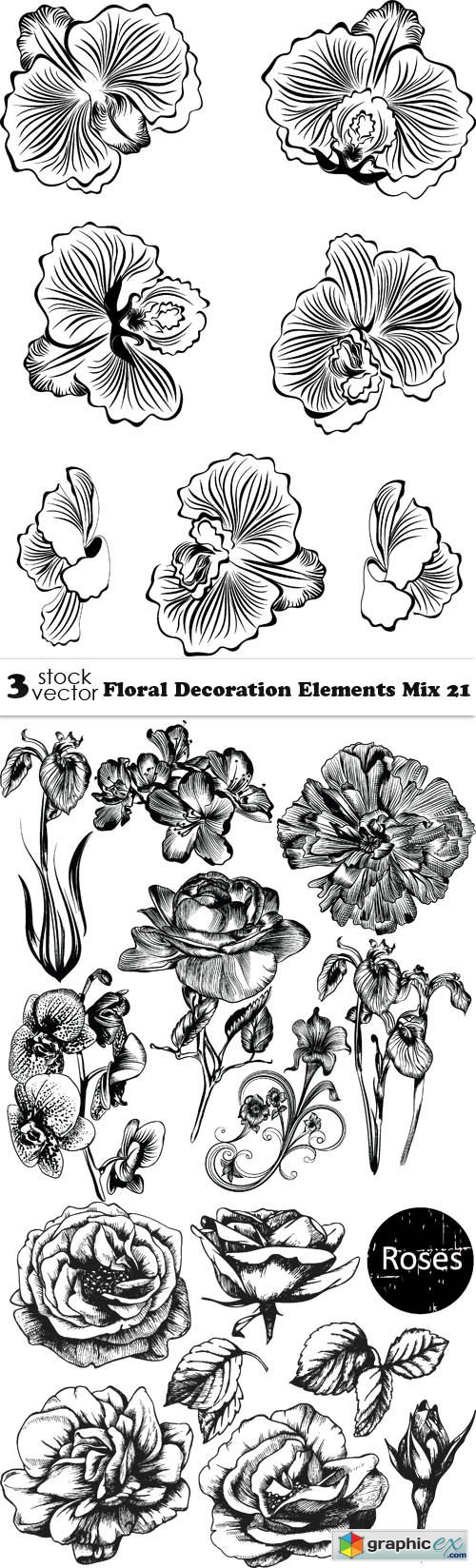 Floral Decoration Elements Mix 21