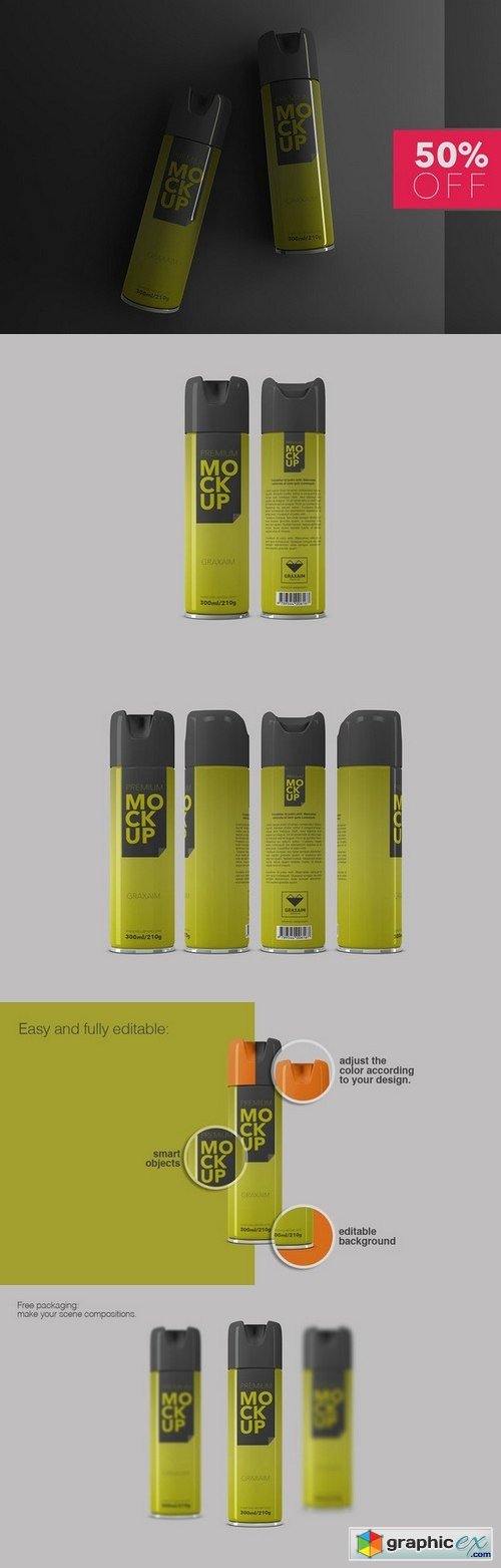 Spray Packaging Mockup - Premium