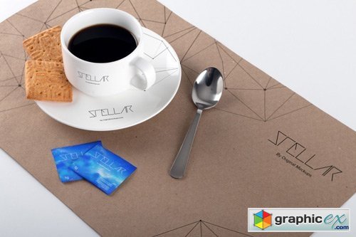 Coffee Cup and Placemat Mockup 02