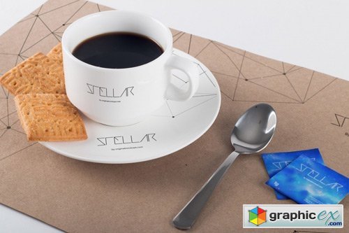 Coffee Cup and Placemat Mockup 01