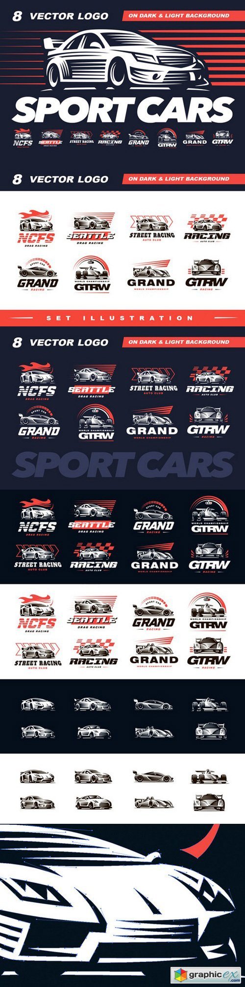 Sport cars logo set