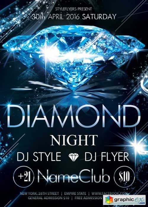Diamond Night PSD Flyer Template